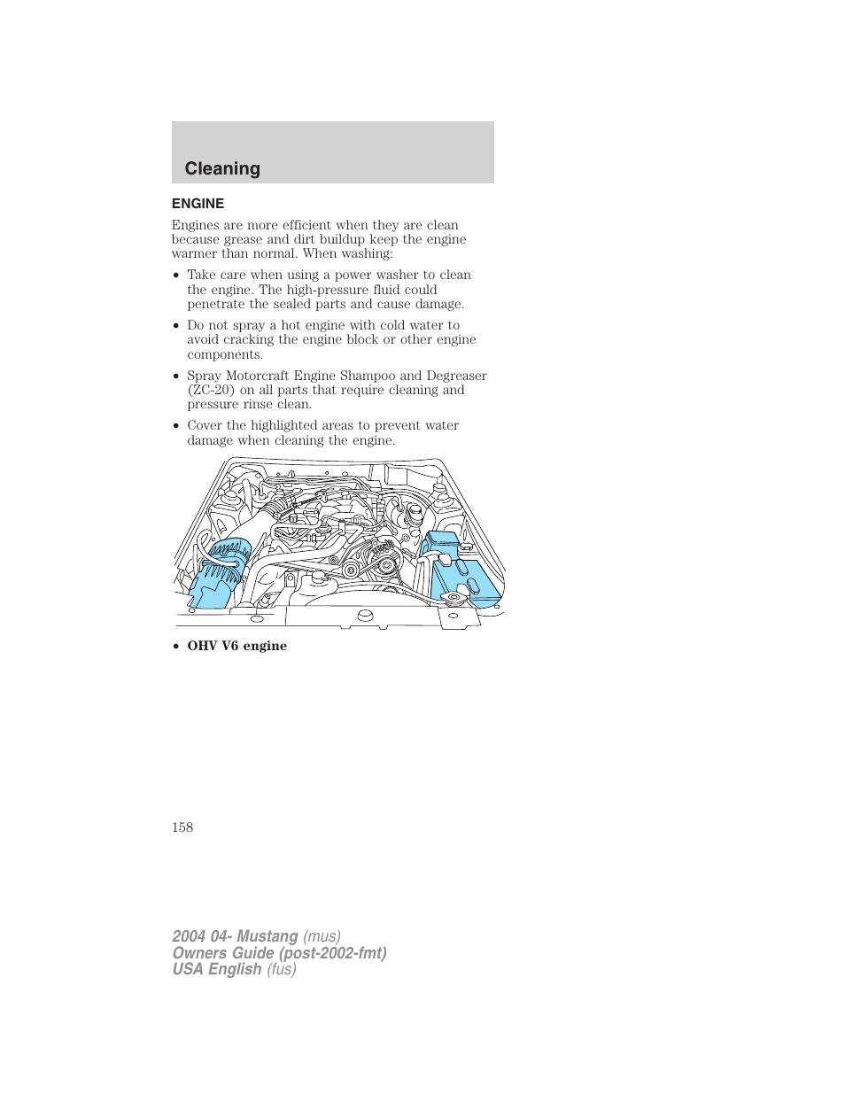 Cleaning | FORD 2004 Mustang v.3 User Manual | Page 158 / 240