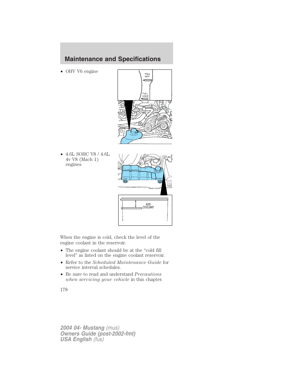 Maintenance and specifications | FORD 2004 Mustang v.3 User Manual | Page 178 / 240