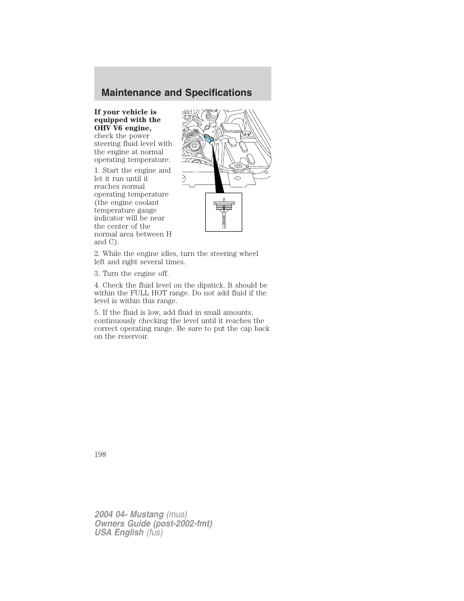 Maintenance and specifications | FORD 2004 Mustang v.3 User Manual | Page 198 / 240