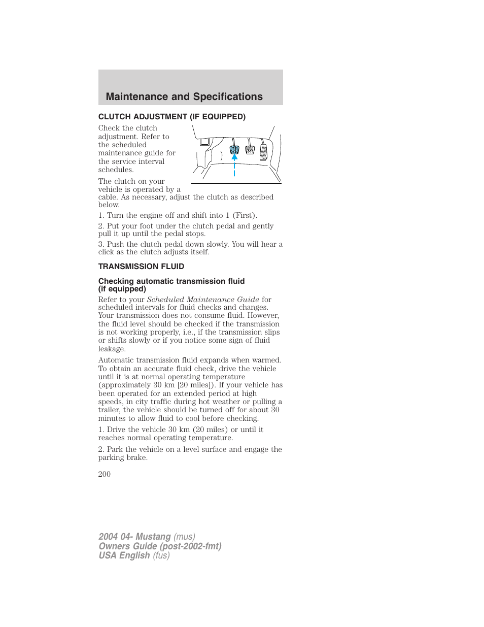 Maintenance and specifications | FORD 2004 Mustang v.3 User Manual | Page 200 / 240