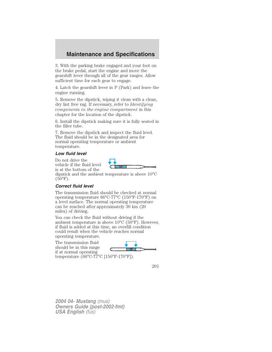 Maintenance and specifications | FORD 2004 Mustang v.3 User Manual | Page 201 / 240