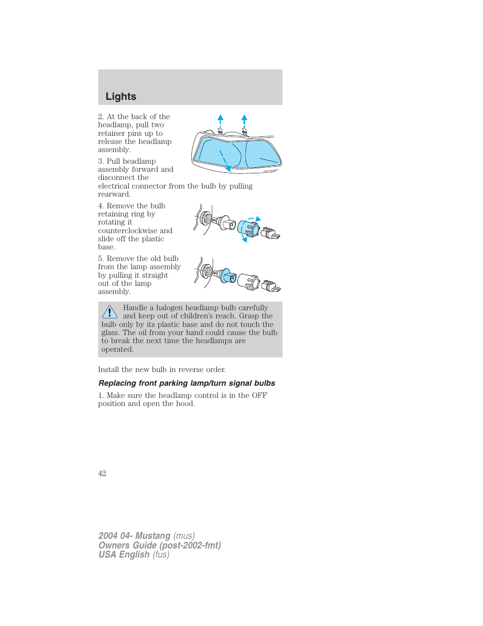 Lights | FORD 2004 Mustang v.3 User Manual | Page 42 / 240