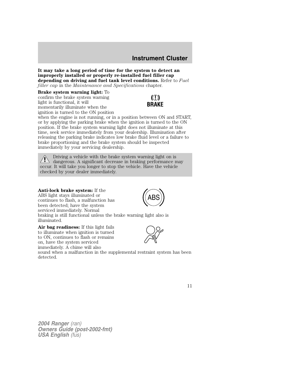 FORD 2004 Ranger v.1 User Manual | Page 11 / 248