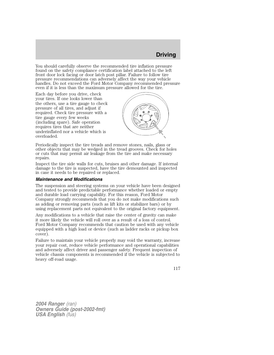 Driving | FORD 2004 Ranger v.1 User Manual | Page 117 / 248