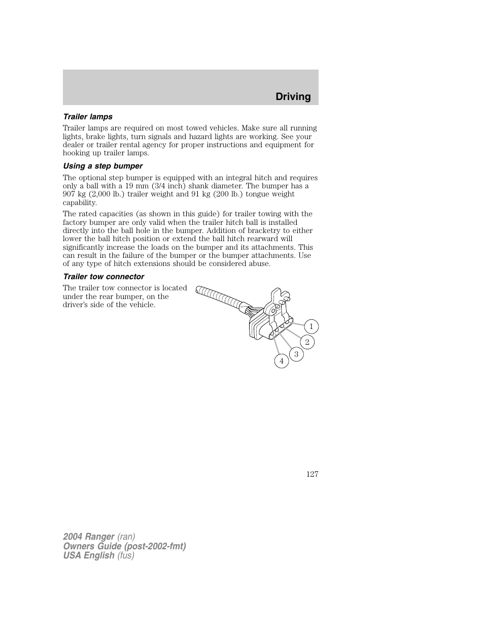 Driving | FORD 2004 Ranger v.1 User Manual | Page 127 / 248