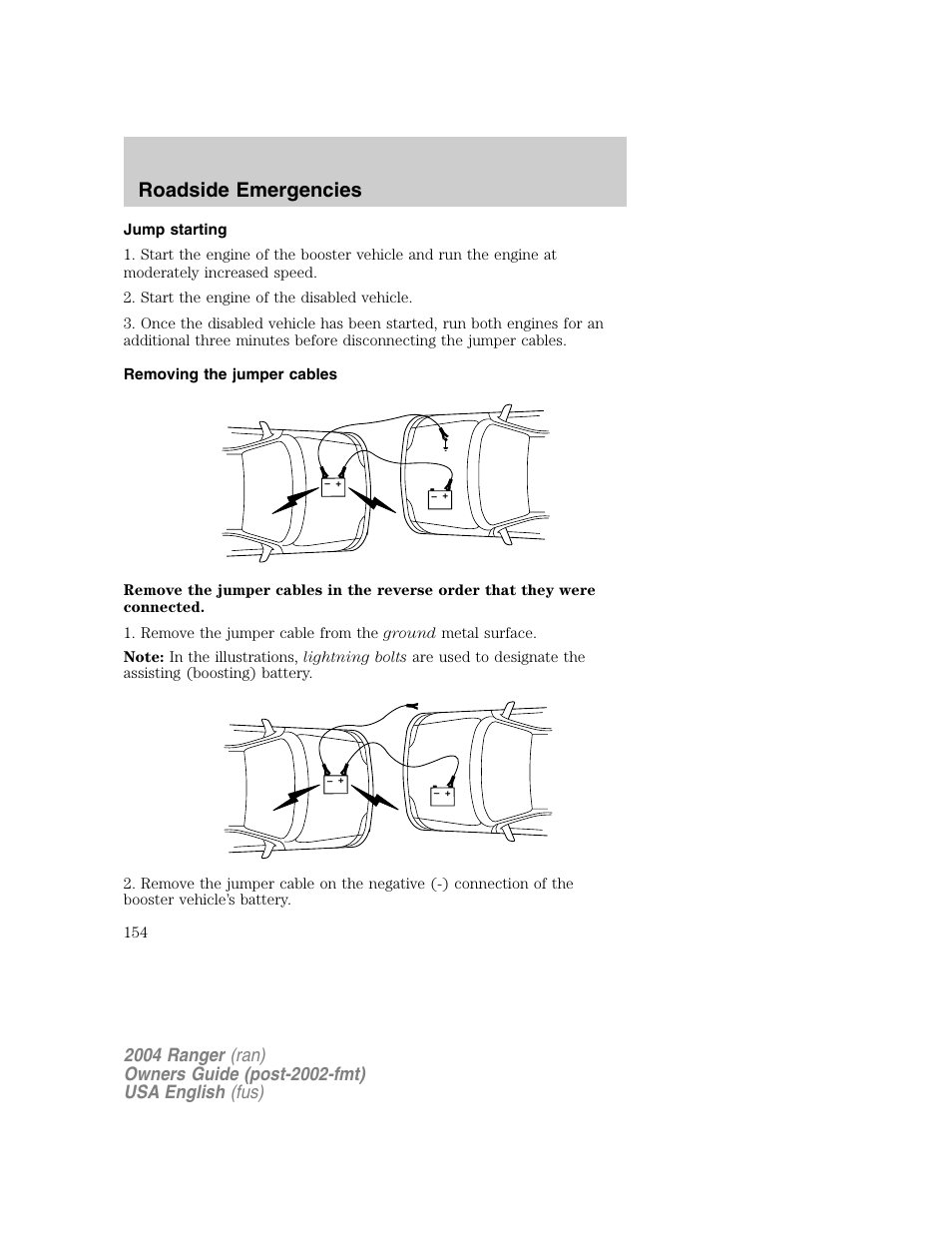Roadside emergencies | FORD 2004 Ranger v.1 User Manual | Page 154 / 248