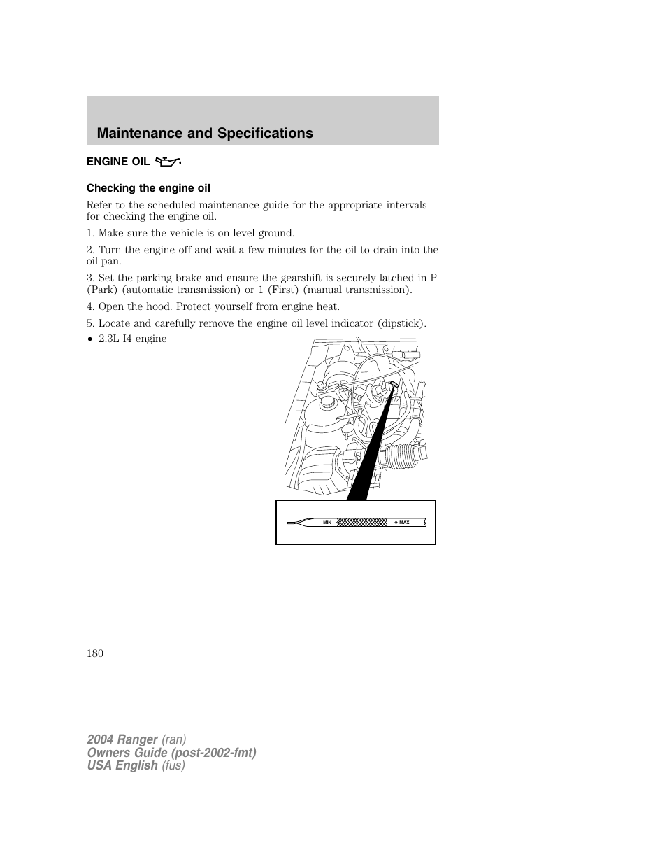 Maintenance and specifications | FORD 2004 Ranger v.1 User Manual | Page 180 / 248