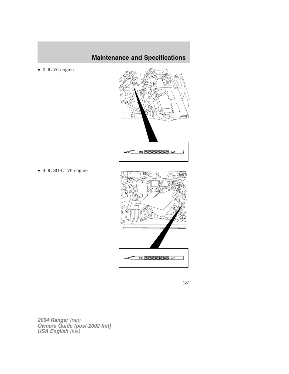 Maintenance and specifications | FORD 2004 Ranger v.1 User Manual | Page 181 / 248