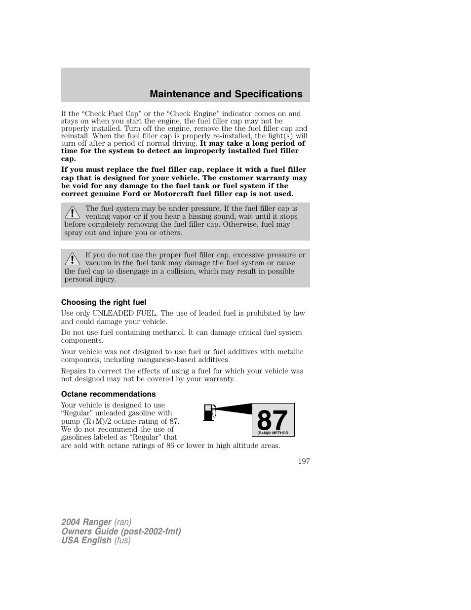 FORD 2004 Ranger v.1 User Manual | Page 197 / 248