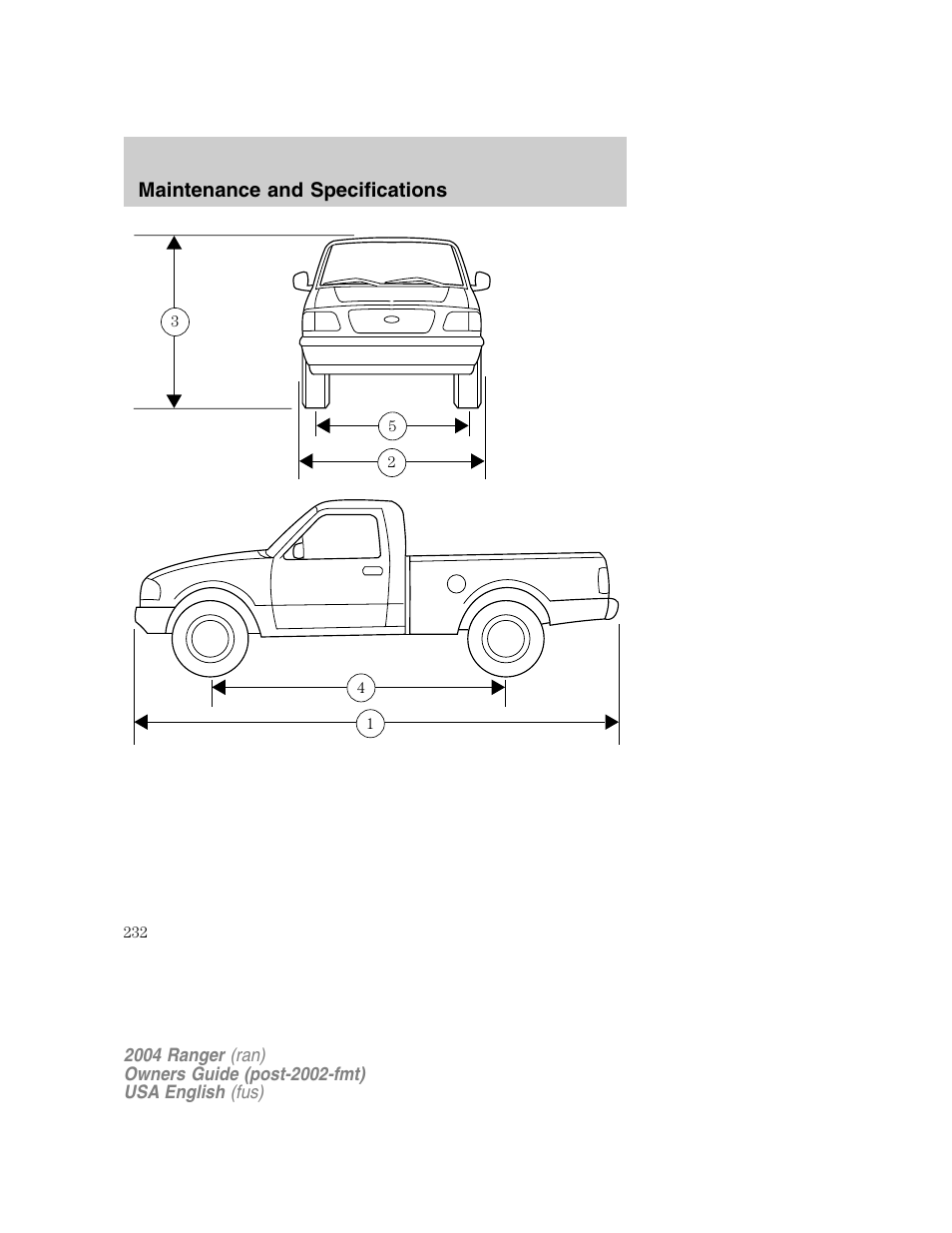 Maintenance and specifications | FORD 2004 Ranger v.1 User Manual | Page 232 / 248