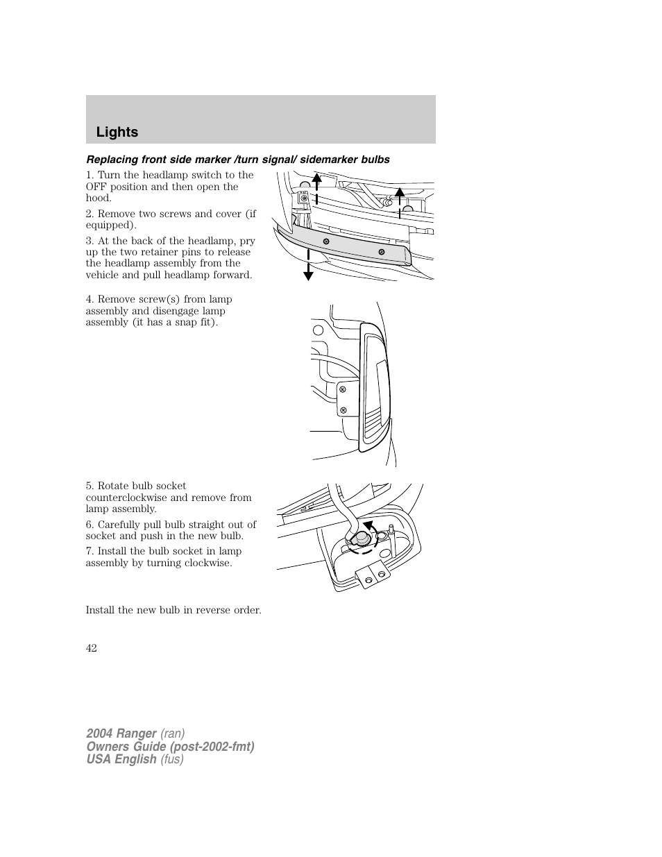 Lights | FORD 2004 Ranger v.1 User Manual | Page 42 / 248