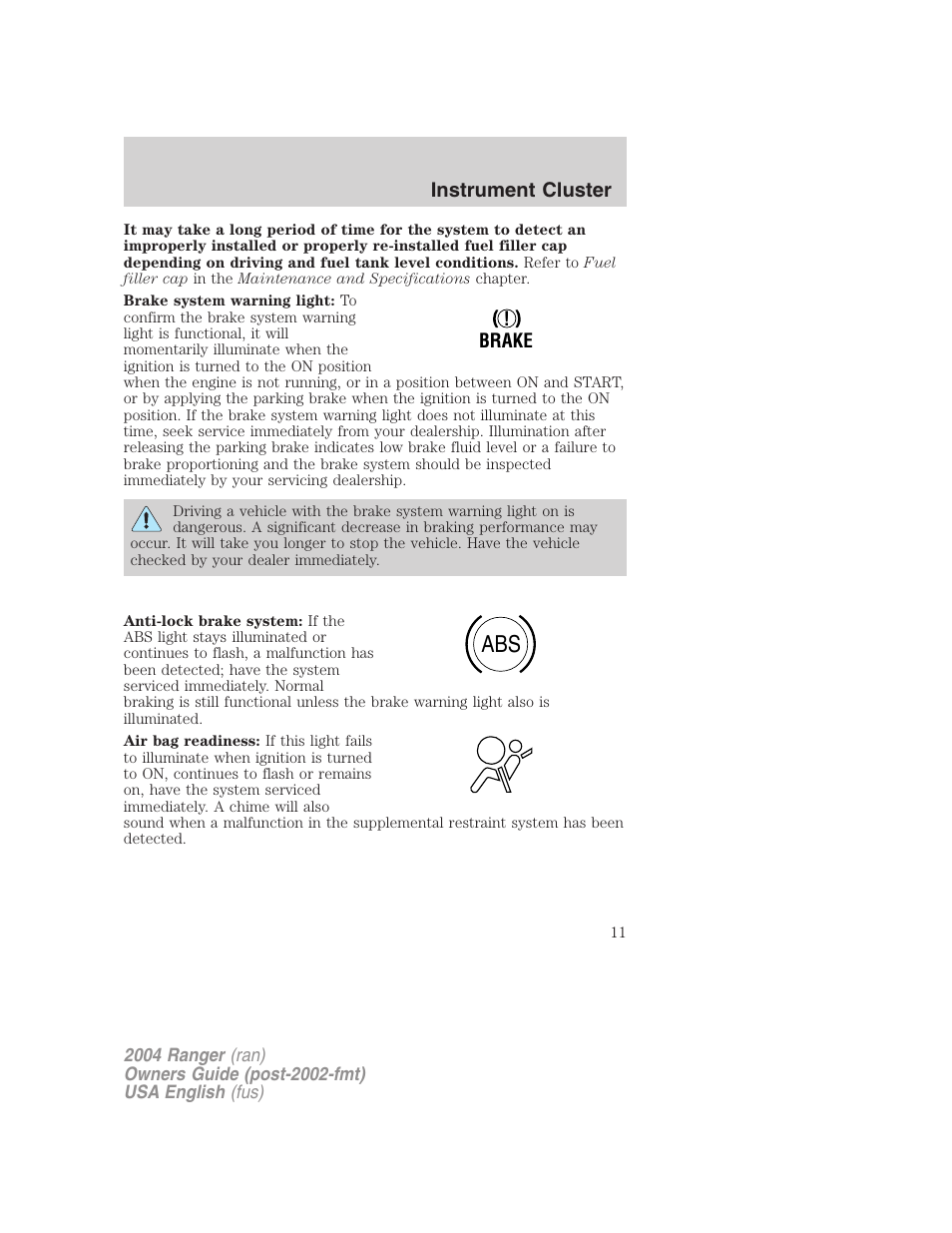 FORD 2004 Ranger v.2 User Manual | Page 11 / 248