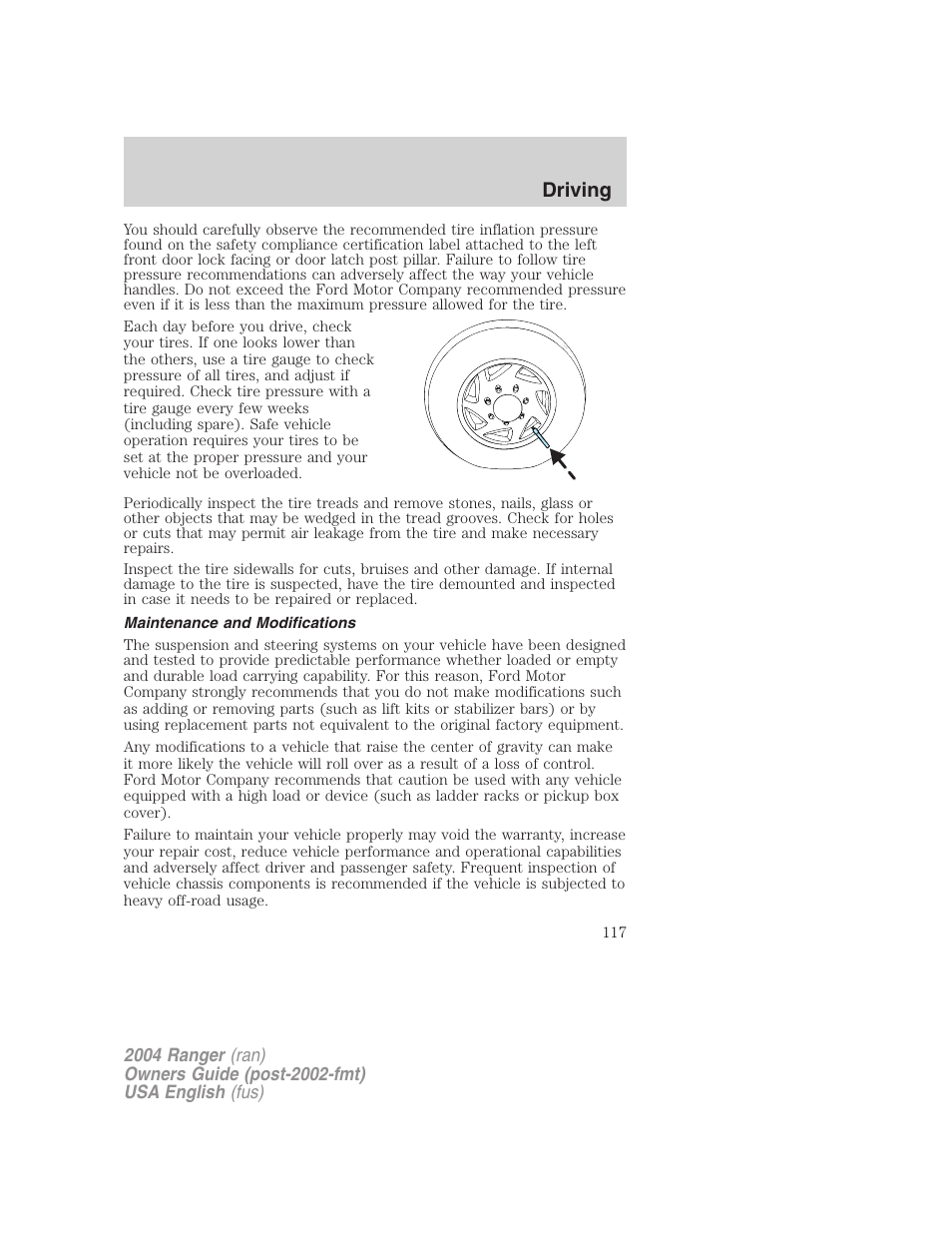 Driving | FORD 2004 Ranger v.2 User Manual | Page 117 / 248