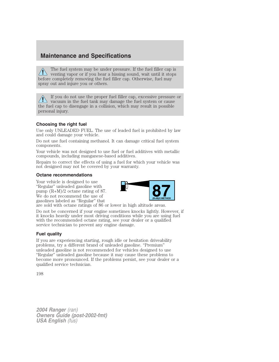 FORD 2004 Ranger v.2 User Manual | Page 198 / 248