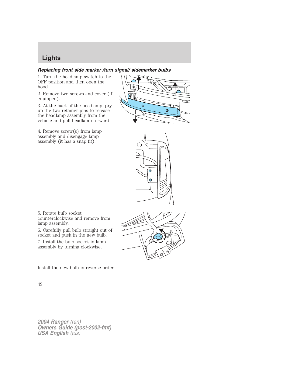 Lights | FORD 2004 Ranger v.2 User Manual | Page 42 / 248