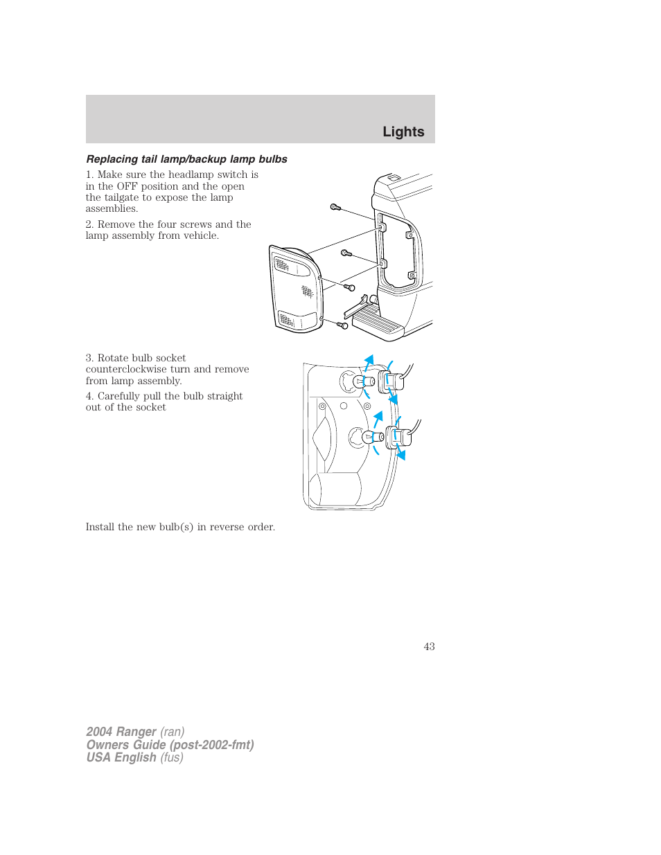 Lights | FORD 2004 Ranger v.2 User Manual | Page 43 / 248