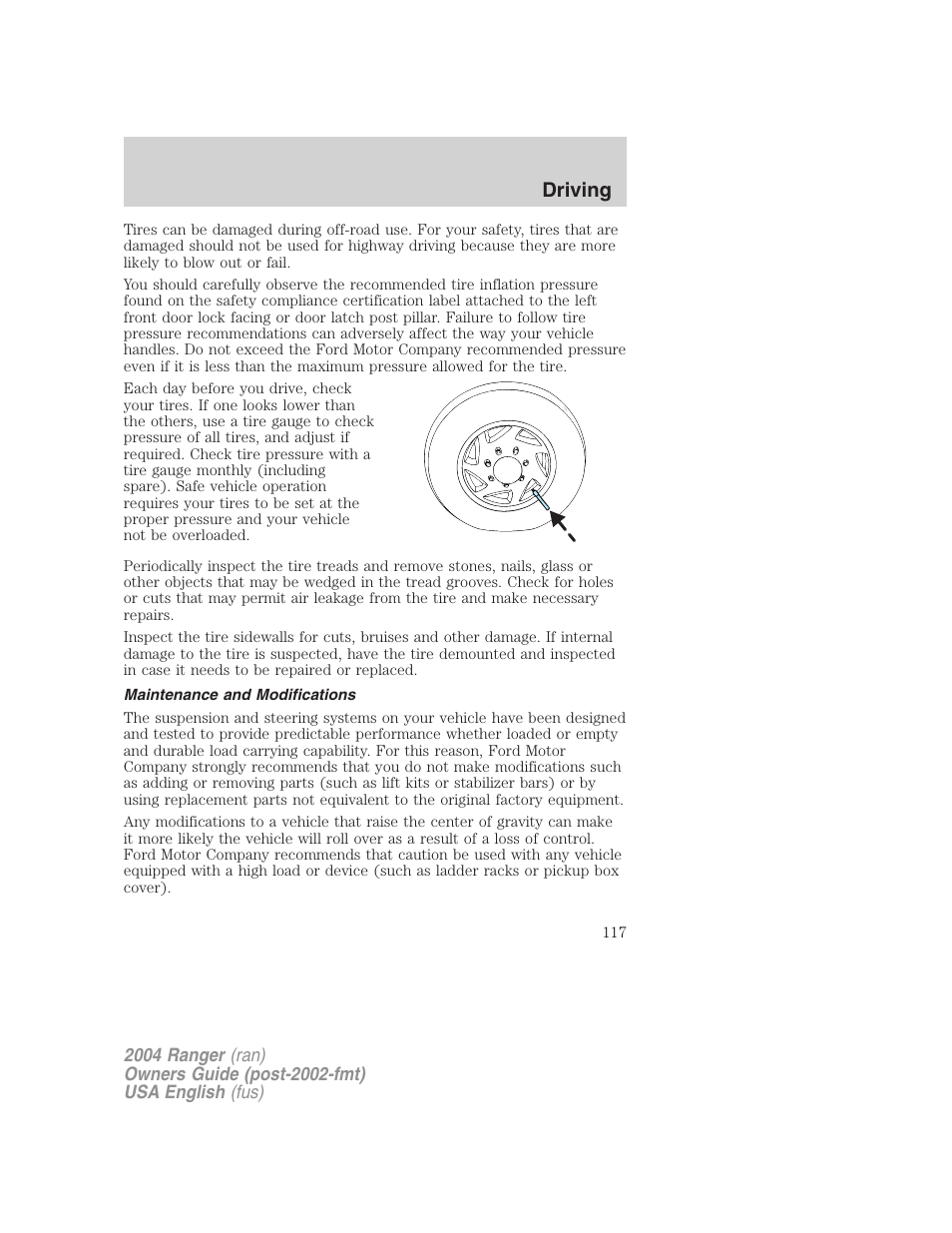 Driving | FORD 2004 Ranger v.3 User Manual | Page 117 / 248