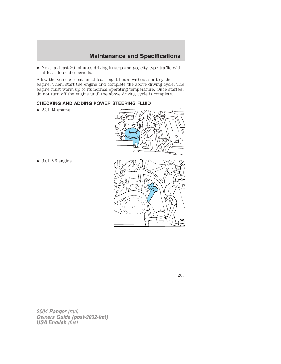 Maintenance and specifications | FORD 2004 Ranger v.3 User Manual | Page 207 / 248