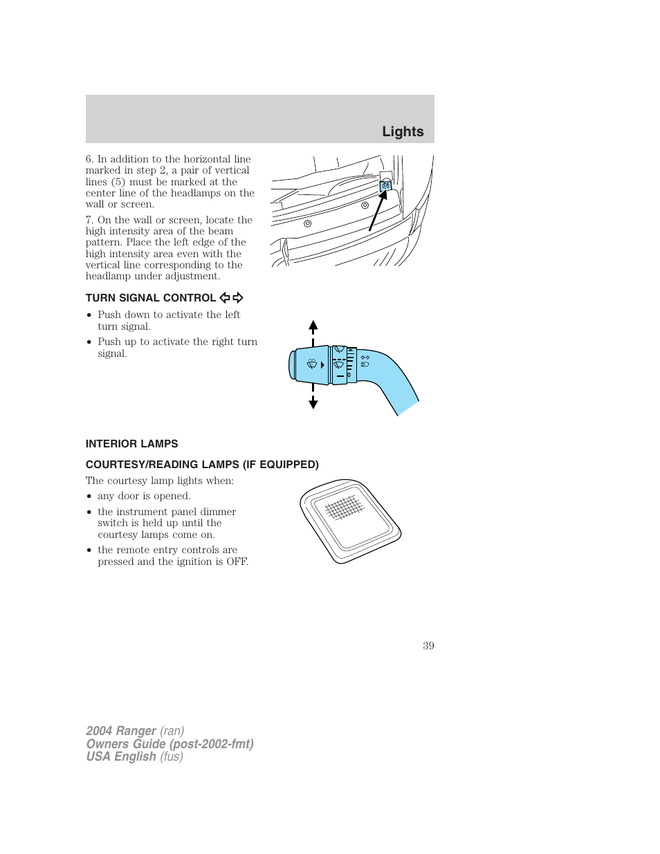 Lights | FORD 2004 Ranger v.3 User Manual | Page 39 / 248