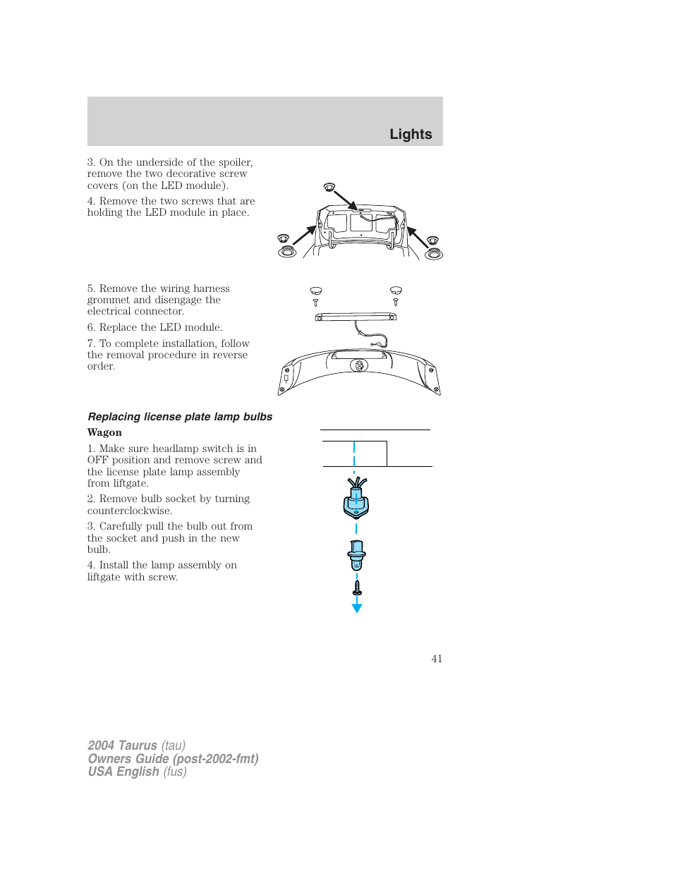 Lights | FORD 2004 Taurus v.1 User Manual | Page 41 / 240