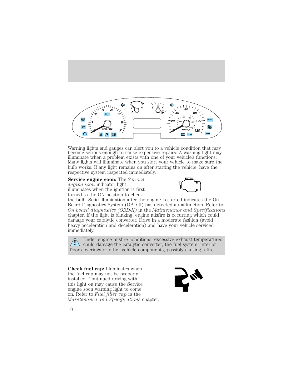 Instrument cluster | FORD 2004 Taurus v.2 User Manual | Page 10 / 248