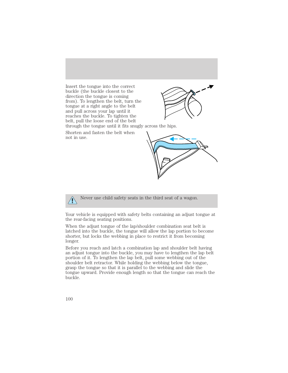 Seating and safety restraints | FORD 2004 Taurus v.2 User Manual | Page 100 / 248