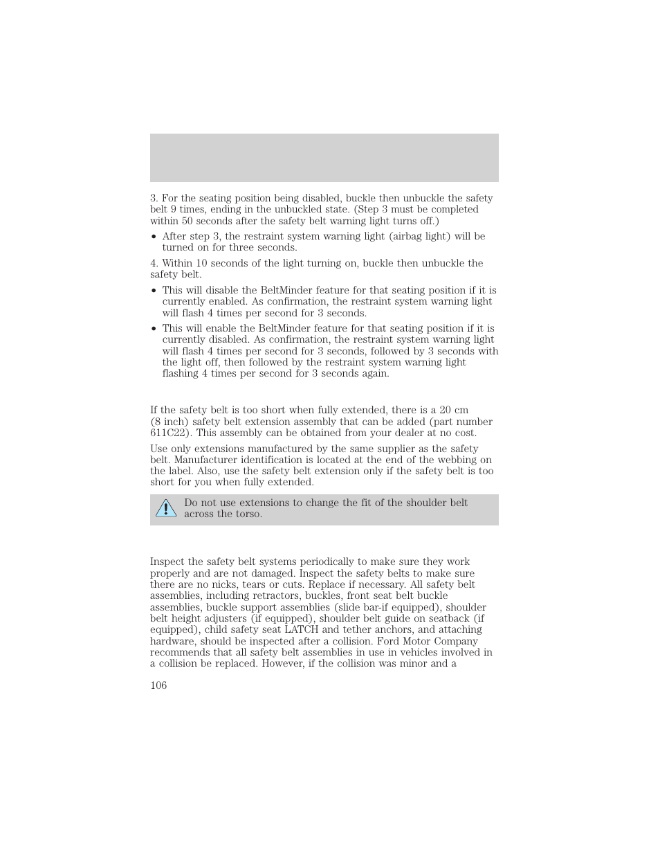 Seating and safety restraints | FORD 2004 Taurus v.2 User Manual | Page 106 / 248