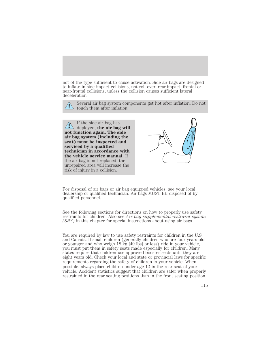 Seating and safety restraints | FORD 2004 Taurus v.2 User Manual | Page 115 / 248