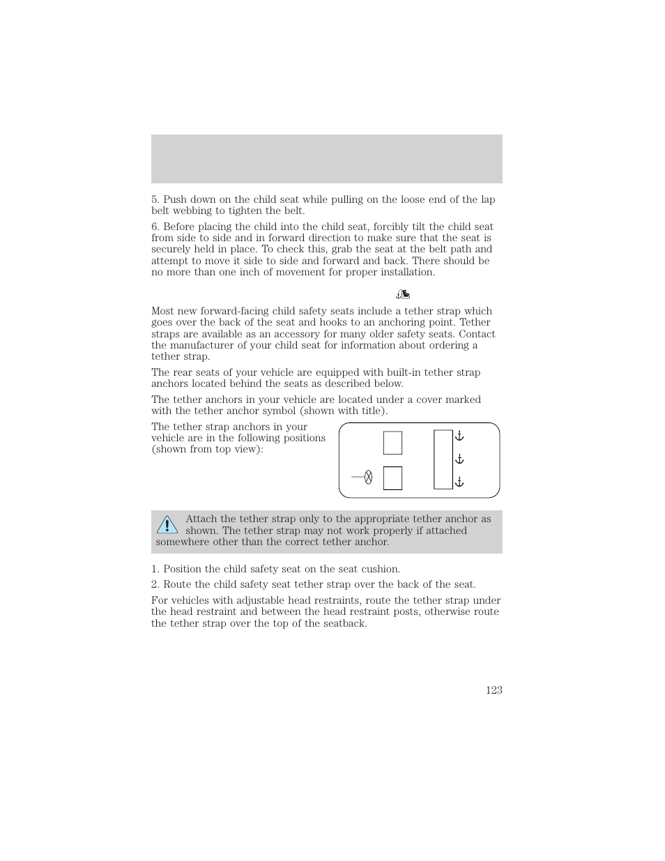Seating and safety restraints | FORD 2004 Taurus v.2 User Manual | Page 123 / 248