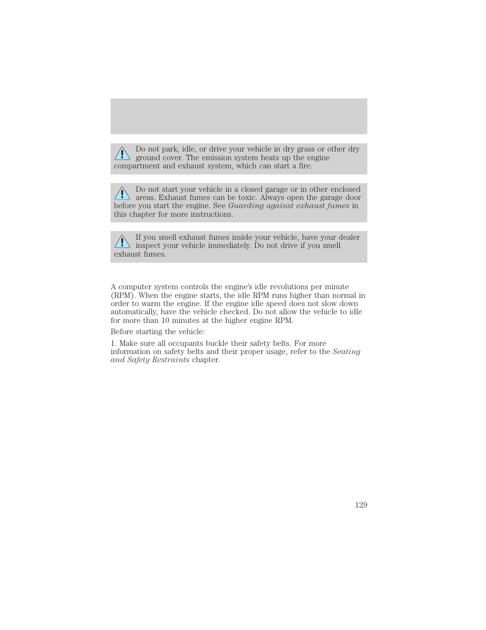 Driving | FORD 2004 Taurus v.2 User Manual | Page 129 / 248