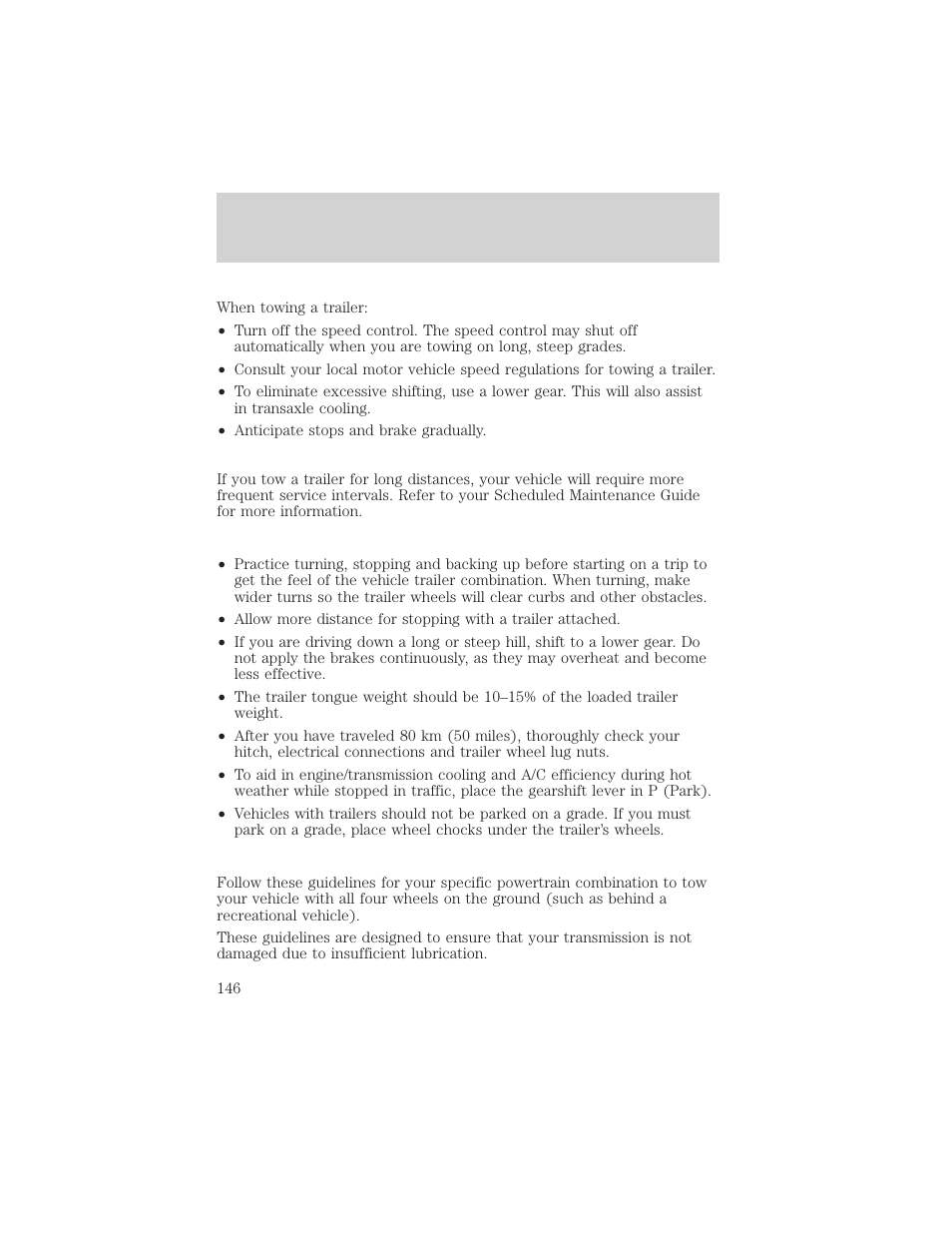 Driving | FORD 2004 Taurus v.2 User Manual | Page 146 / 248