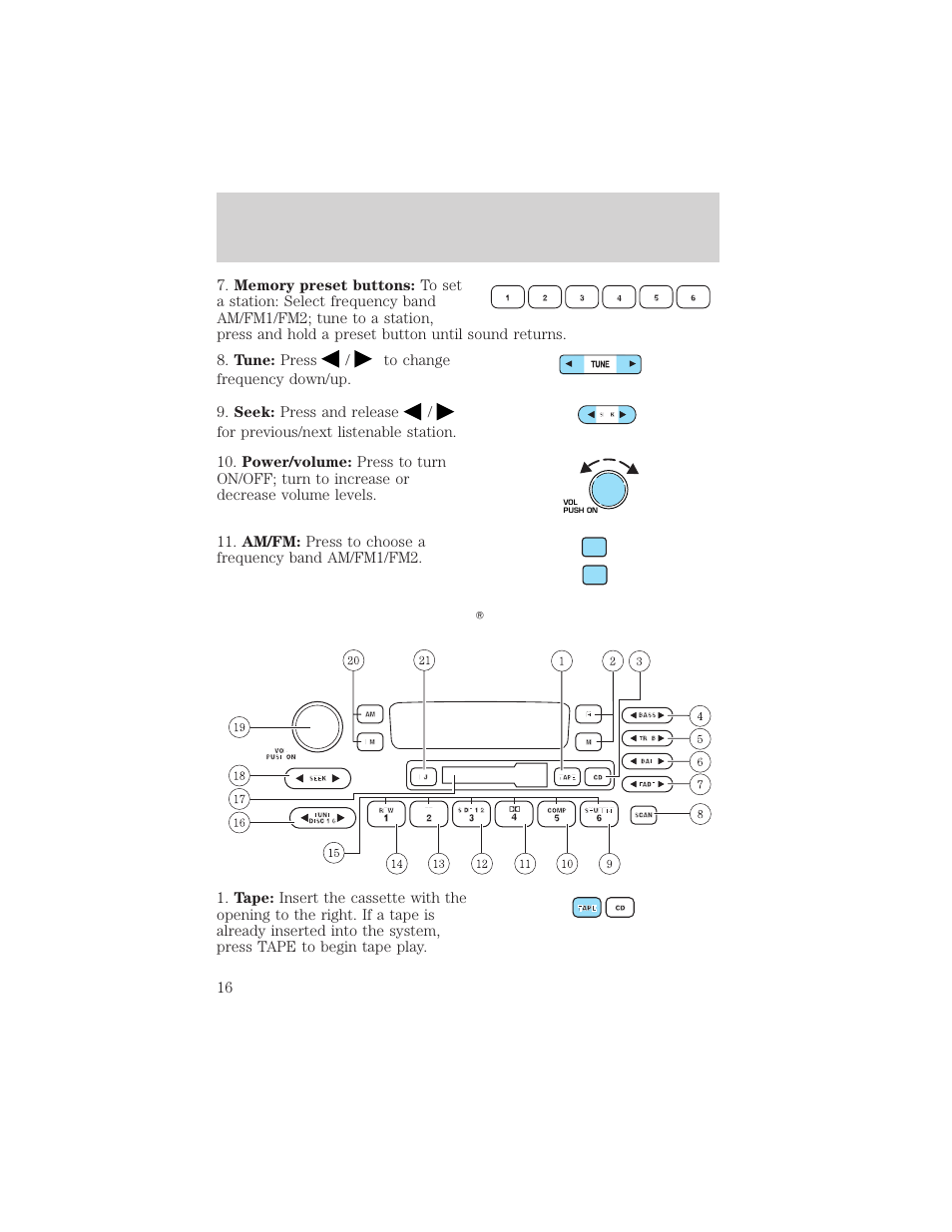 Entertainment systems | FORD 2004 Taurus v.2 User Manual | Page 16 / 248