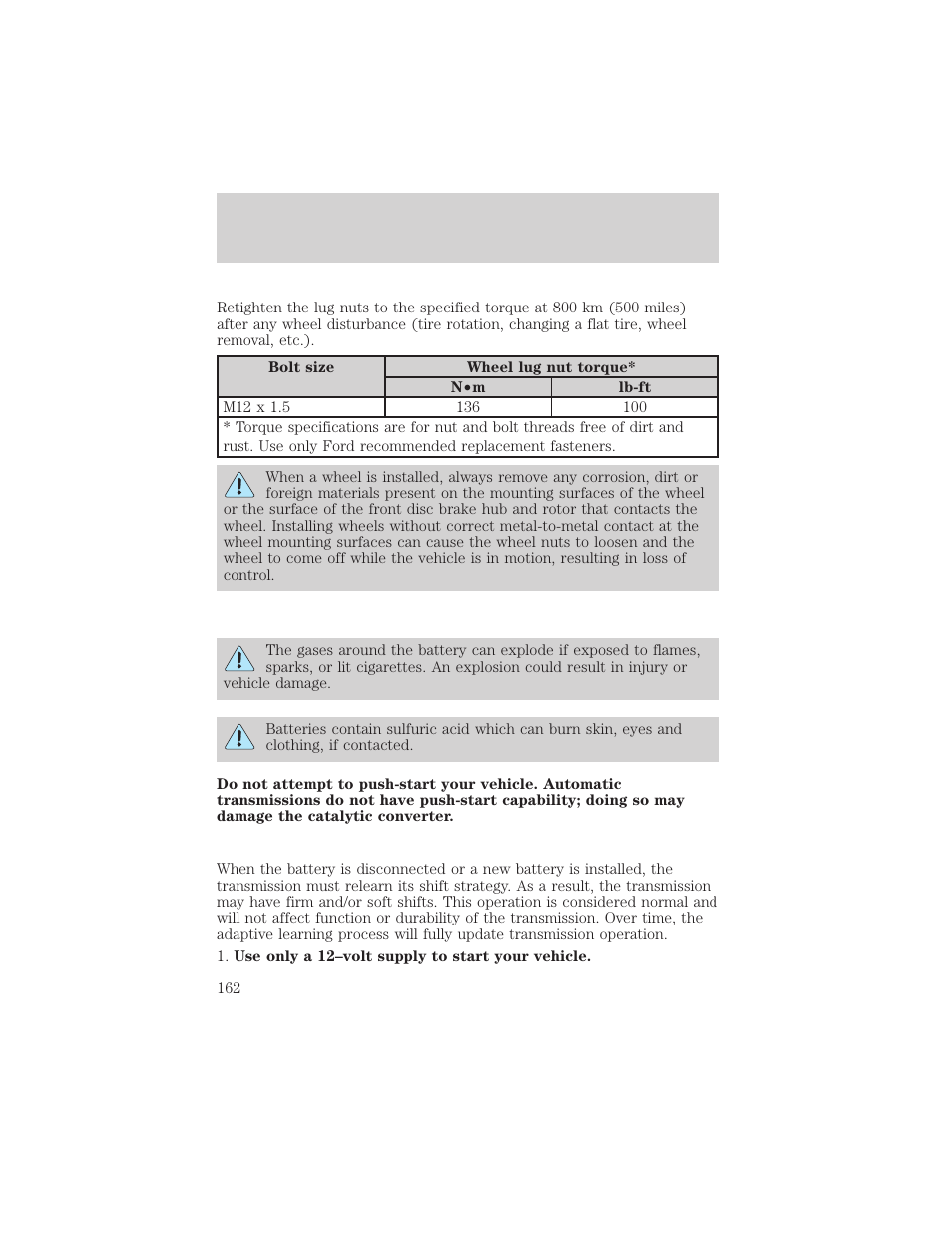 Roadside emergencies | FORD 2004 Taurus v.2 User Manual | Page 162 / 248