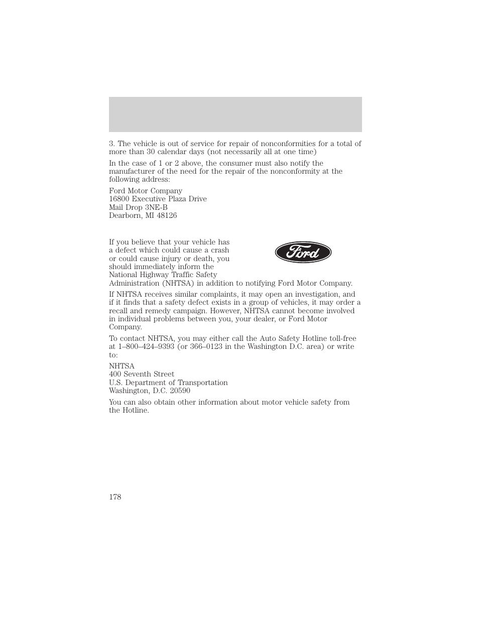 Customer assistance | FORD 2004 Taurus v.2 User Manual | Page 178 / 248