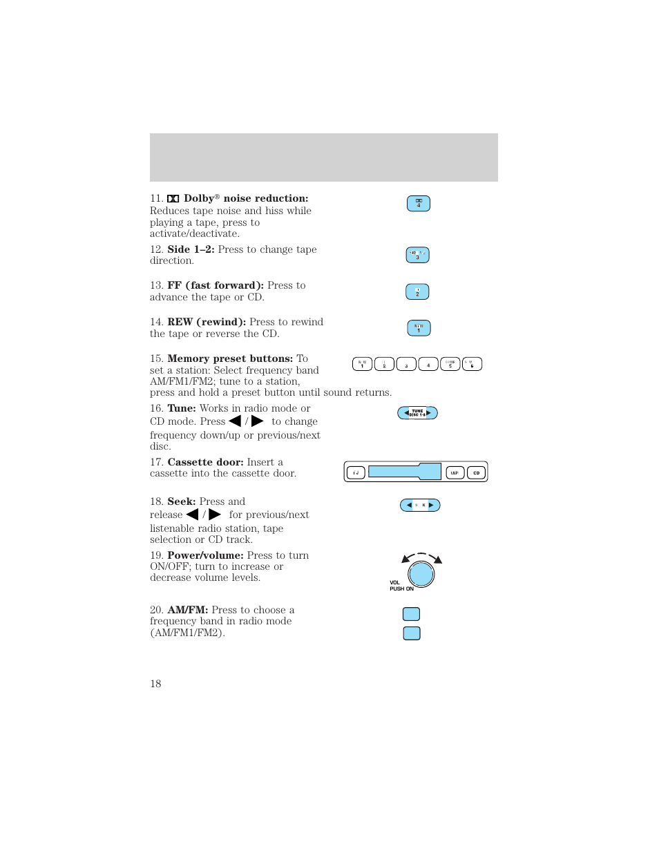 Entertainment systems | FORD 2004 Taurus v.2 User Manual | Page 18 / 248