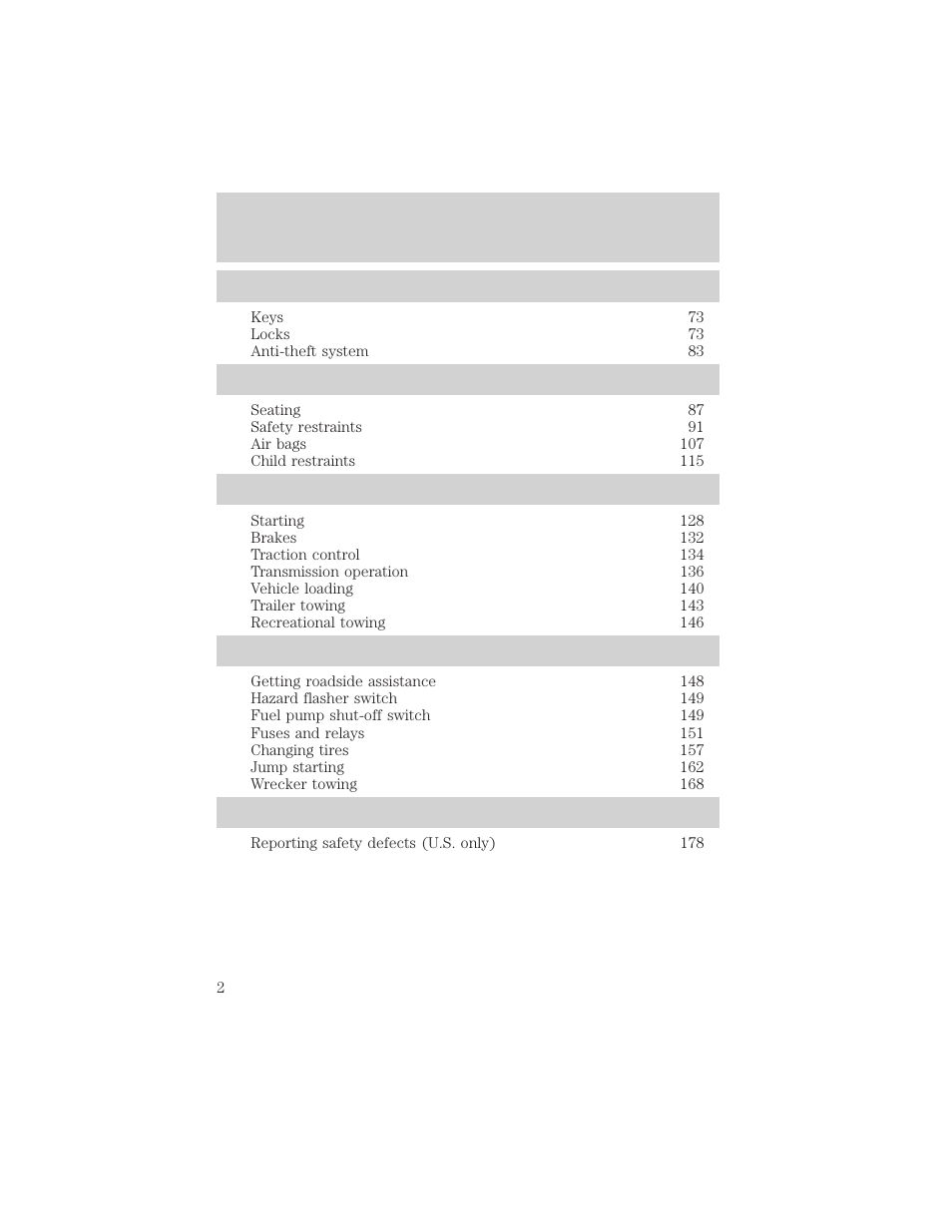 FORD 2004 Taurus v.2 User Manual | Page 2 / 248