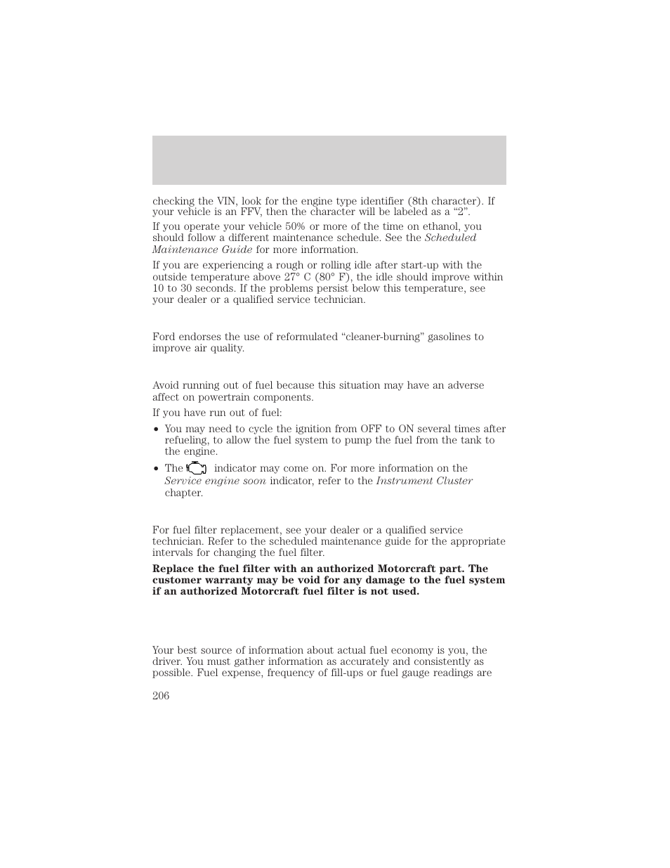 Maintenance and specifications | FORD 2004 Taurus v.2 User Manual | Page 206 / 248