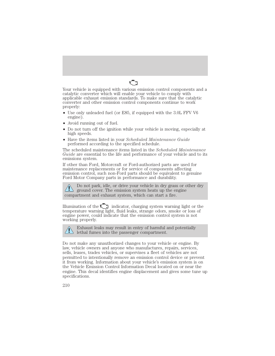 Maintenance and specifications | FORD 2004 Taurus v.2 User Manual | Page 210 / 248