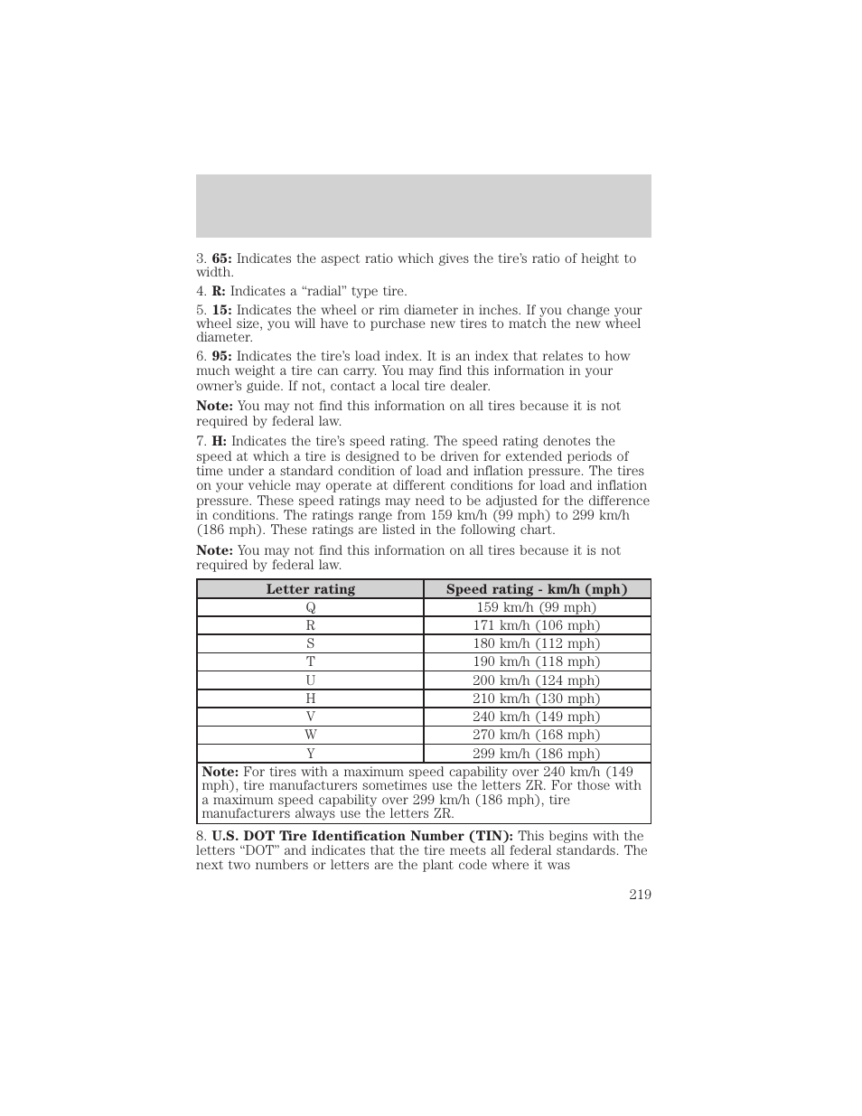 Maintenance and specifications | FORD 2004 Taurus v.2 User Manual | Page 219 / 248