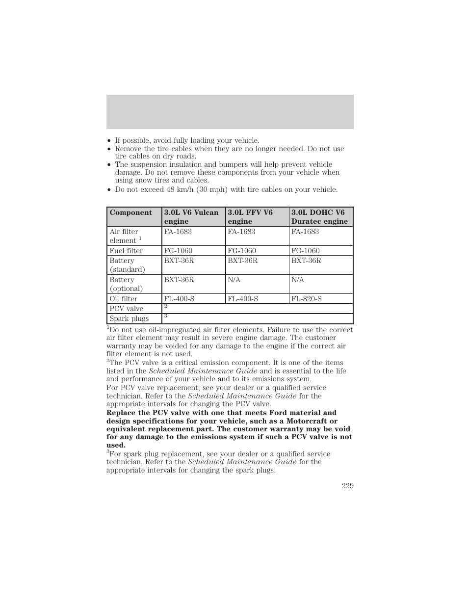 Maintenance and specifications | FORD 2004 Taurus v.2 User Manual | Page 229 / 248