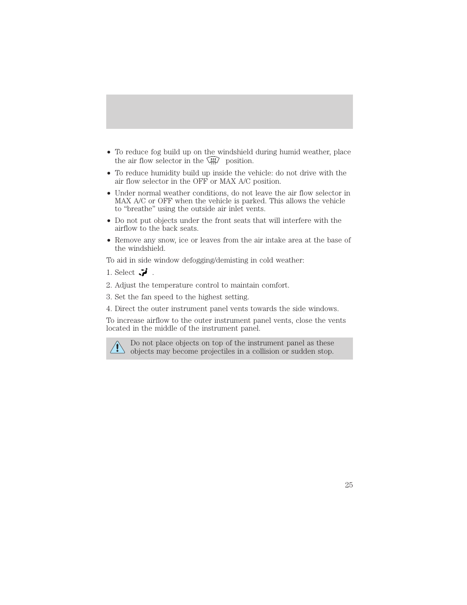 Climate controls | FORD 2004 Taurus v.2 User Manual | Page 25 / 248