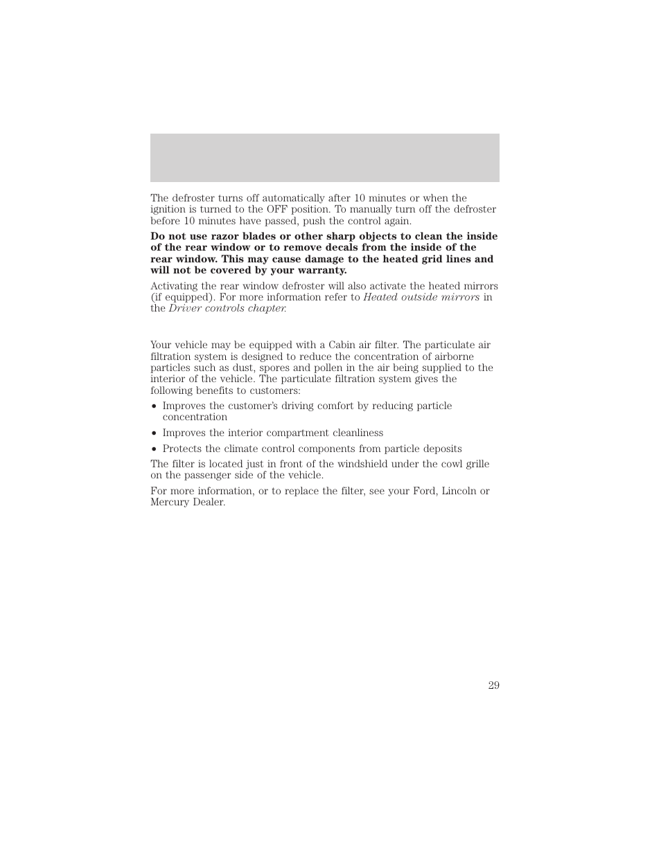 Climate controls | FORD 2004 Taurus v.2 User Manual | Page 29 / 248