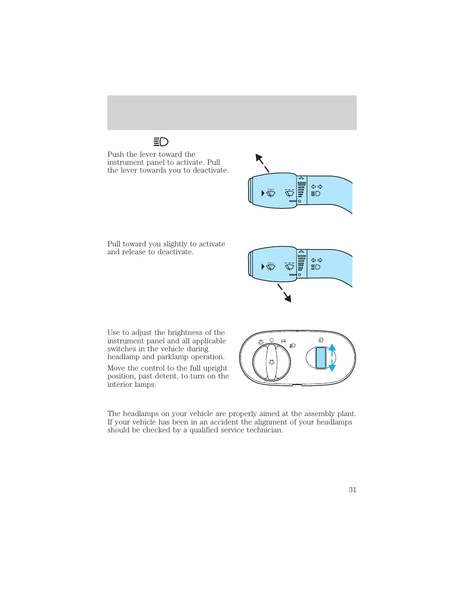 Lights | FORD 2004 Taurus v.2 User Manual | Page 31 / 248