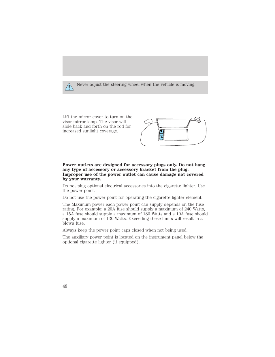 Driver controls | FORD 2004 Taurus v.2 User Manual | Page 48 / 248