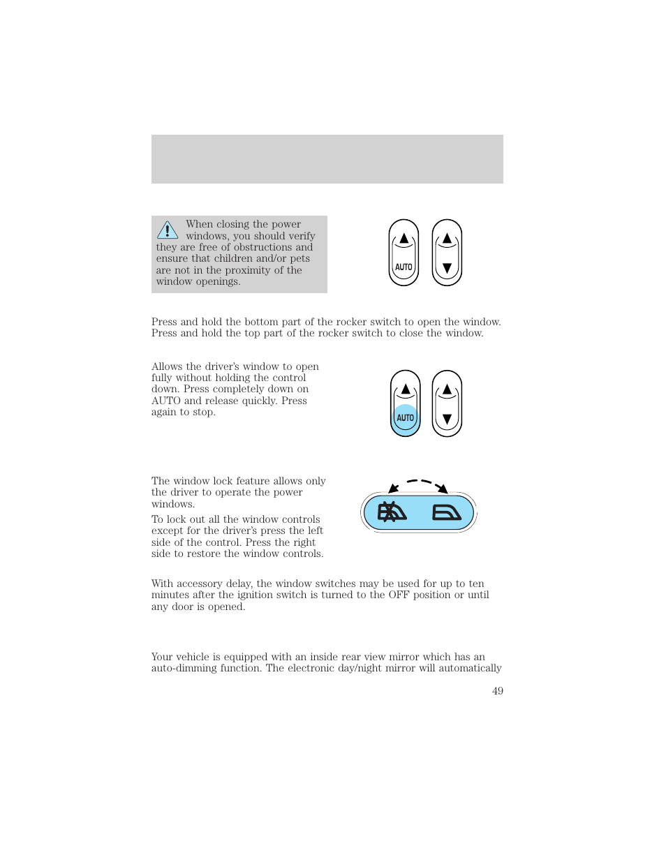 Driver controls | FORD 2004 Taurus v.2 User Manual | Page 49 / 248