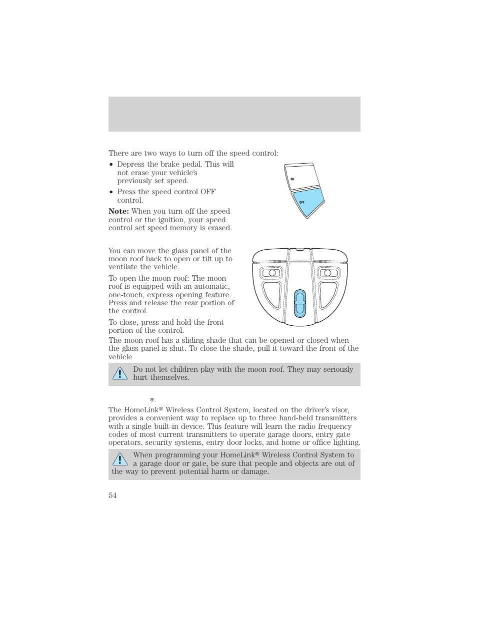 Driver controls | FORD 2004 Taurus v.2 User Manual | Page 54 / 248