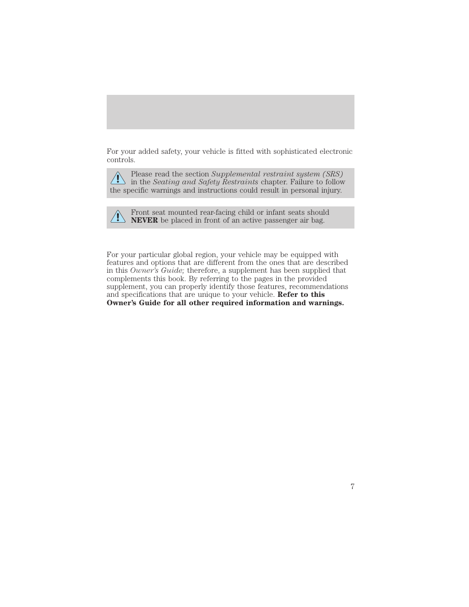 Introduction | FORD 2004 Taurus v.2 User Manual | Page 7 / 248