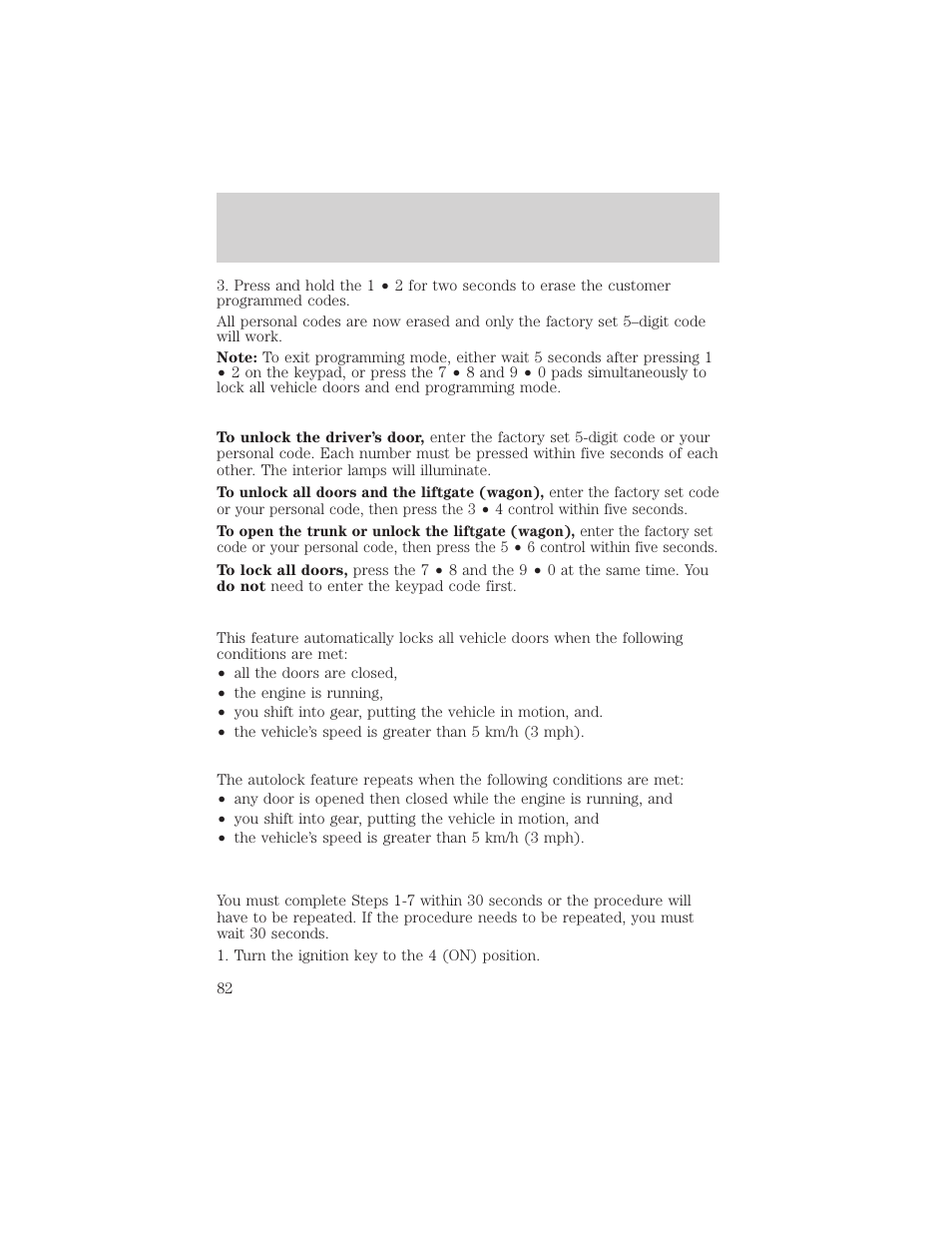 Locks and security | FORD 2004 Taurus v.2 User Manual | Page 82 / 248