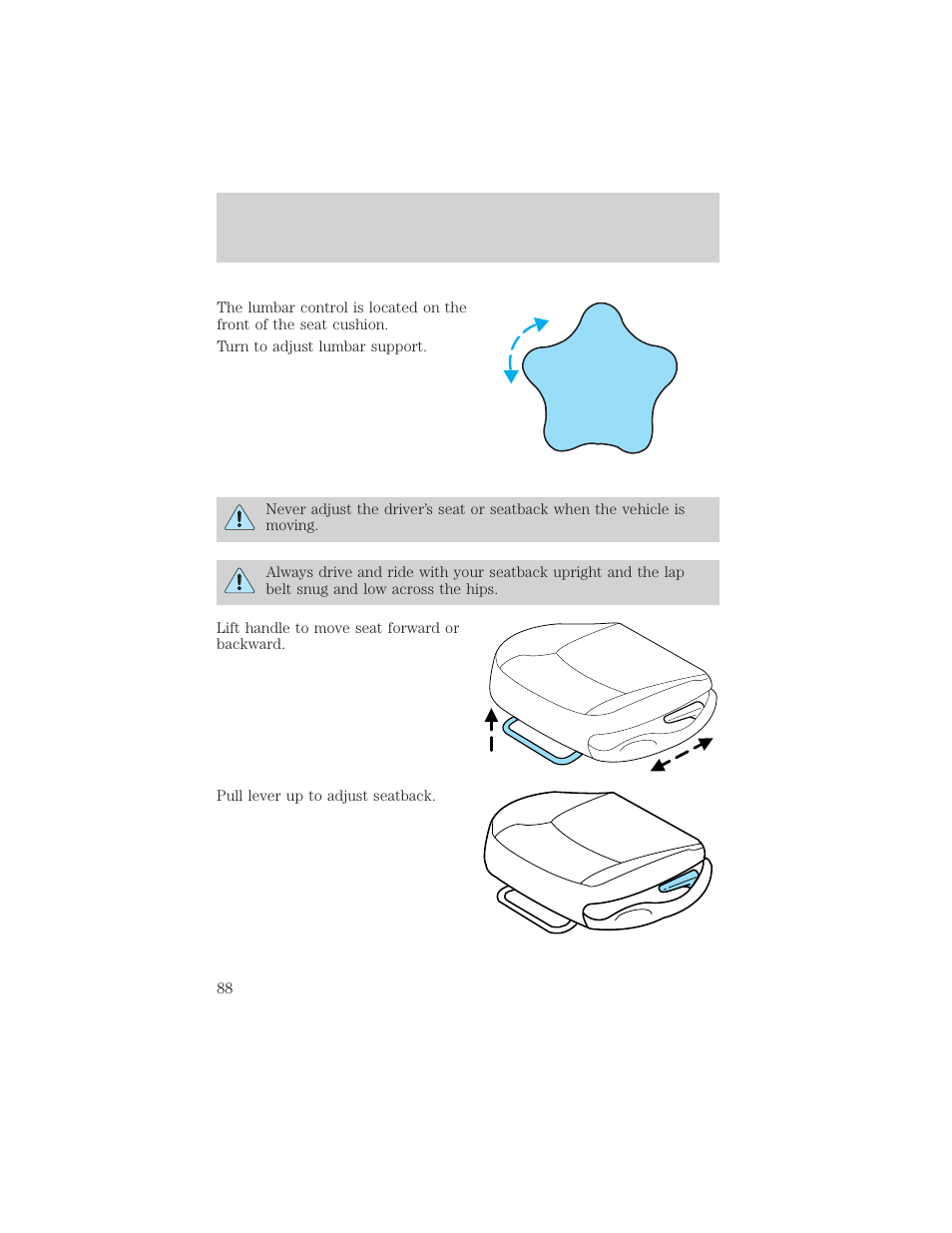 Seating and safety restraints | FORD 2004 Taurus v.2 User Manual | Page 88 / 248