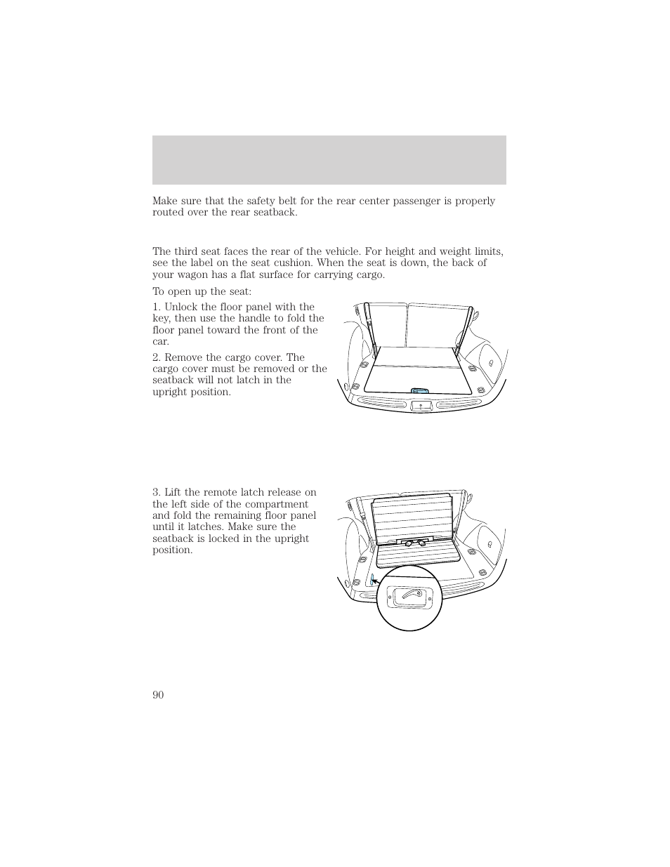 Seating and safety restraints | FORD 2004 Taurus v.2 User Manual | Page 90 / 248